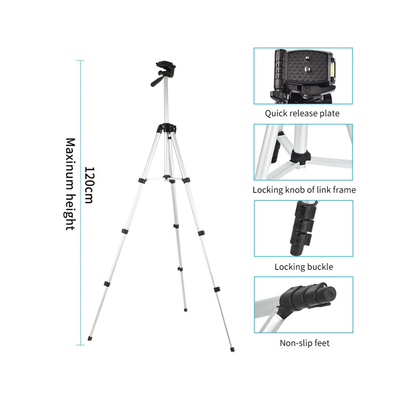 फोन और कैमरा के लिए कस्टम पोर्टेबल 1.2m लाइटवेट फ्लेक्सिबल ट्राइपॉड